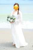 I've been married before and went WAY out with my first dress and decided to go simple and this was perfect! No need to spend thousands on a dress you'll only wear once. I bought several dresses from this site and ended up using this one for my simple beach elopement & loved it! It's flowy, not too heavy. I wore it on the beach barefooted but you'll need to add some heels to prevent tripping on it or get it altered. I wore a "plunge v-neck" compression suit underneath to avoid seeing my bra because it does have a low v-neck neckline. - Anna F.