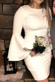 Another home run by Lulu's. This material is perfect for a "colder weather" event. Very well made and A+ quality. The sleeves added the perfect flare and were not bulky. - Kim A.