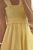 The straps of very oddly sewn. Way too centered and will be returning. If I was able to get this dress with the straps sewn on correctly, I would have loved it. Please someone at Lulus send me one that is sewn correctly! - Hannah B.