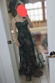 Very pretty fabric and color. The top fit snuggly but I appreciate the adjustable straps. The skirt was overwhelming on a petite frame. Would definitely need to be hemmed if you're shorter. I felt the top was too tight and the bottom was too big. The fabric is very prone to static cling so beware if you're returning since there's a strict return policy regarding hair/fiber. - Sarah W.