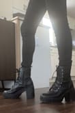Had them for a week now so worn in! Truly love them! The Rubber Sole/heel is so comfortable and I worked in them all day. The quality is excellent for man-made and not flimsy - pretty solid boot! I read to go down a size in reviews but glad I didn't as it's just a tad large with a thin sock but nothing a thicker sock didn't fix. 3 inch heel gives the perfect lift for this 5'4 shorty! - Monique G.