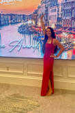Length and fit were perfect! A little hard to zip but fits like a glove once on! I did wear heels, so [without], it would have been a little long. - Loren C.