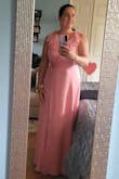 Loved this dress. It was definitely too long for me, but I decided to have it fixed because it was exactly as I pictured it, just perfect for a beach wedding. The open back looks beautiful. A little tight on the bust but ok. Beautiful color. - Masleidy F.