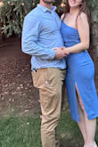 Bought this as a last minute wedding guest dress, and it was so perfect. The slit wasn't too much even chasing two toddlers around a barn. - Sydney S.