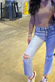 These are probably now the most comfortable pair of jeans I own. Stretchy and fit true to size. Cute too! Wore them to a concert with a lot of walking.
(Top is also Lulus) - Lauren E.