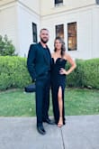 Wore this dress to my brother's wedding and I loved it!!!!  When you walk the slit opens the dress and makes you feel so sexy. Fit true to size and very comfortable to sit and dance in. I'm 5'6 weight 157lb and ordered a large. Wore 3inch heels and it dragged just a little.  Felt and looked very elegant. - Jackie C.