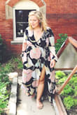 I  -L O V E- this dress! It is so gorgeous and I get so many compliments on it. My only feedback is that there is no give to the arms, so if you're on the curvier side, the sleeves might be tight up top. Other than that, it is one of my favorite items in my closet! If I could upload a picture of me wearing it, I would, but you can see it on my insta. - Taylor C.