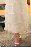 These shoes were the perfect complement to my wedding dress. I spent a lot of time in them and they were very comfortable. My wedding was outdoors on the grass. - Luisa F.