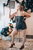 This is so cute. Fits pretty well but a little short in the torso. My main problem is the fringe gets stuck in the zipper and I have had to call a friend to help zip me in the bathroom after 5 minutes of trying. - Melanie S.