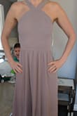 I bought this for my sister in laws wedding. The color was a little more purple than brown like I was hoping for but it will work fine! right on with the picture. It is super flattering and fit amazing! I will need it hemmed a little but that is not a big deal!! highly suggest this dress <3 - Kylee B.
