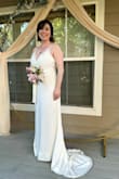 The dress was very comfortable. I ordered the medium and it fit too snug to be elegant. Got the large and it was a little loose but much more elegant when wearing. I'm 5'3" and used a high heel but still needed it hemmed for a better length fit. I liked it very much and would buy again. - Maria C.