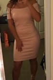 I bought this dress for my cousin's island wedding since it's sexy, classy, and the blush pink is a perfect color for a wedding! I love the style and the material is very thick and high quality. The only thing is that since it's a bodycon, it's a little tight. It looks good if you have a flat stomach and are just taking pictures but if I eat in it, I feel like I need to suck in 24/7. Still love it tho; it makes my curves look amazing! I'm glad I got the M. I also paired it with Lulu's "Kaira Beige Lace-Up Heels" and together they're very cute! - Christina Y.