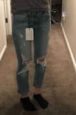 I was thinking these were skinny jeans but they are a little looser on the legs - Amber F.