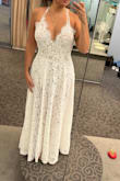 I'm eloping in October and I bought this gown. I did have it altered, but honestly, I could have worn it the way it was because the medium fit, I just wanted it to fit me like a glove. I love it, it's so comfortable and flattering. Very happy. - Alexandria C.