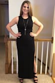 Love this dress! The pockets threw me off a little at first, but the more I played with it I feel more in love! I ordered a medium and a large. I can even wear it with my heels and it still looks great! Based on the size chart I was torn between the two. The large fits perfectly and fitting! I can wear sizes from small to large. So if you are having trouble choosing a size just order two. They are great with returns and very helpful! - Erika L.