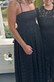 I LOVED this dress. I wore it to my friend's black tie wedding. I am sometimes skeptical with long/maxi dresses because I am 6'1, and the length doesn't hit the right area, but this dress was perfect! Definitely recommend it for any body shape/size though, but for my tall girlies, definitely purchase this dress! I probably would have ordered a M v. L though. Again, was nervous about the length so I tend to go one size up. - MARY S.