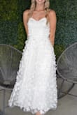 The 3D appeal of this dress was so cute. The corset back made it fit really well and added to the comfort level. I wore for my bridal shower and would 10/10 recommend!! - Mary B.