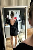 This dress is perfect for a fall wedding in the Midwest. As a taller girl, it was SLIGHTLY shorter than I like but I wouldn't call it "too short" by any means. I also have small cup boobs and even with sticky boobs, it's slightly big in the busy area but not a big deal. Definitely recommend this dress! - Alison M.