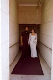 I immediately fell in love with this dress when I saw it for my civil wedding. The bust area (I'm a 38 DD) and sleeves fit perfectly, however, it is a bit long so I had to hold it up while I walked with platform heels. - Michelle C.