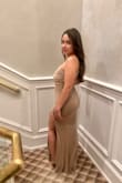 I purchased this dress along with another as options for a black tie event. I didn't want to wear a bright color or black and was looking for something comfortable and unrestricted. This was the perfect find. Highly recommend you wear with boob tape as the back is low and hard to find a bra to use with the dress. My husband is still recovering from this dress and also gives it a 10/10. Thanks Lulus! - Tatiana G.