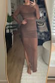 I'm between a size 8 & 10 and ordered a large however the boob piece is really loose and did not secure my boobs. But the rest of the dress is great. - Alyssa F.