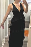 I usually am between a medium or small and went with small but typically my Lulus dresses run a little big. The small was still slightly too big. I exchanged for an xs and that was perfect! Still might need to be hemmed a bit but I'm willing to pay for it to keep this dress for awhile because I know it'll last. - Catie C.