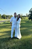 I ordered this dress for a dinner party where everyone wore white (have any of you heard of this tomfoolery?). The material was just the right thickness where I didn't have to worry about my undergarments showing through but not too heavy. I wore heels so I didn't need to get it hemmed and the sleeves were even long enough for my long arms! The little side cut-outs and side slit gave it a sexy but chic look. Felt very lovely and feminine in it! - Sarah B.