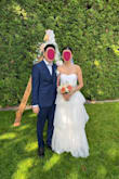 I received so many compliments on this dress on my wedding day! The dress looks expensive. I ordered the smallest size already but the bust area is still a little loose. I wish there was a size smaller. - Cara L.