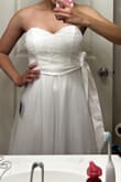 Cute dress, but does not look like it did online. It looks frumpier and the bow is flimsy no matter how you tie it. I ordered a small, and am usually a small, and the dress gave me no shape. I felt like I was wearing a box. It would have needed tailoring for me to wear it and feel comfortable. - Olivia G.