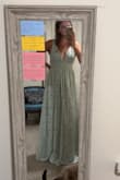 I love this dress!!! The floral details are stunning, and the fit is so flattering. I will say it seems to run just slightly small (I'm usually a size small), but not too small where I felt I should've sized up. The length will be perfect with heels. Can't wait to wear this as a bridesmaid for a spring wedding!! - Catherine M.