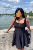 I absolutely love this dress. It is one of my favourite items in my closet because you can dress it up or down and wear it during any season. First photo is summer in Paris and second is early winter in Finland. - Betty L.