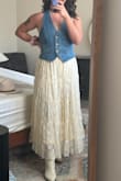 The skirt is cute but the quality is pretty poor for the money. It feels like something cheap off Amazon. Returning due to quality. I would save your money on this one! - Liz F.