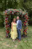 The bright lemon yellow color of this dress is perfection! I wore this to a end of Summer wedding and received lots of compliments. The rosettes and tiers are very flattering. The bust was a little tight, but I was able to make it work and a size up would have been much too large. - Stephanie M.