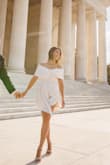 I have received many compliments on this dress. It's perfect in every way. Fits well and didn't fall off at all. - Roxana C.