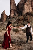 The fabric of the dress, the fit, the color, everything was perfect for my engagement pictures. It is very comfortable and the slit is perfectly tailored so it shows enough leg but not too much:) - Jessica T.