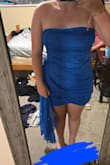 The material is great and very comfortable. Not ichy at all. One con would be the bars for the torso slide up and it kinda pokes you. The zipper was hard to get up because it was so small yet it's an easy fix; my sister had to help. Overall love the dress - BreeAnna C.