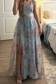 I bought this for a black tie wedding and loved absolutely everything about it, except it was a little too puffed out at the bottom for the event, so I decided to return it. I thought it was very figure flattering and great quality, I would highly recommend! - Sydney M.