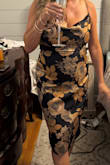 I absolutely love this dress! Couple of things to help others purchasing- I normally wear an xs or small I ordered both but neither fit because of my chest. So I'd recommend ordering med or larger if you have a bigger chest (I'm a 36C). I ordered a medium & it fit great. Now I did have it shortened because I'm only 5'2 & most dresses are made for taller women (I've dealt with this my whole life, lol). I also had it taken in a little bit because I had to order med. It was worth the extra effort, I received so many compliments. It made this 55 yr old girl feel good! Highly recommend! - Laura C.