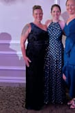 I bought this dress for a black tie wedding and I loved it! It was a bit long, but heels solved that problem. Otherwise, the fit was perfect, and I could comfortably sit and dance all night. I got so many compliments! My only complaint is that the navy color dyed my nails. My French tips were tinted blue by the end of the night. - Carissa J.