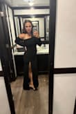 Wore for an outdoor fall wedding. Love love loved it. Originally bought in a medium, exchanged for a small (typically wear size 4/6 in dresses but 8/10 in pants.) I have a mama belly and it hid it well. So flattering. - Jessica S.