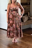 This dress is so special! It fits perfectly, is extremely comfortable, and flatters the figure. I was concerned about the chest fitting but it is flattering and provides perfect coverage. Love the velvet fabric with the pink lace trim. - Lisa C.