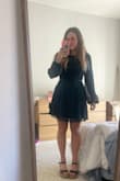 Loved the fit, color, and length. I usually have a hard time finding dresses that aren't too long since I'm 5'0 but this was absolutely perfect. It was super flattering and comfortable too! I was a bit worried it would be too much skin showing as the event was more formal but it was not too much at all. - Hannah H.