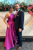 I purchased this dress for an award show, and I'm so glad I did. I loved the classic style, and the weight and material were very sturdy and thick, in a good way.
The color is more magenta than hot pink, but I loved the jewel-tone quality. I normally order a medium, but I decided to go up a size just to have a little bit of room in the waist, and it fit perfectly. So, if you were in between sizes, I would size up. I am a true size 8 with a 36 C cup, and the top was a bit big on me.
I got tons of compliments and this is definitely a must buy! - Jamie O.