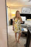 I will buy anything with a lemon on it so I had to buy this dress. I'm usually a small but knew I could get away with an extra small since it's a wrap dress and they are a little forgiving around the waist. The dress is hard to figure out how to wear but once you do it's easy to put on again. - Lauren L.