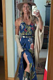 I love this dress so much. It's elegant and beautiful. I'm short though so did have to bring it up 5". There's lots of material so it could be hot for some maybe but worth it. So many compliments - Stacey C.
