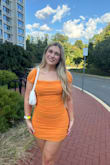 This dress was perfect! I loved how stretchy it was (I ordered a L just in case but a medium would've worked too!) I really liked the ruching, it was super good quality and I had no problems with the length either. The sleeves stayed up well and it was really comfortable :) 10/10 - Paige O.