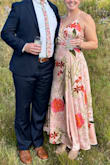 This dress fit well and was super comfortable and I loved that the straps were adjustable. It was a little too long for me with 3" heels so I had it hemmed 6". - Veronika B.