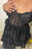 I really really like this dress. It fits just right. I would use the size survey they have. Built in bra. My only complaint is that the sequins are not as silver and sparkly as the picture. But I plan on making it up with silver strapped heels so we should be fine - Mayla M.