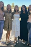 Got so many compliments on this dress for my bridal shower! I'm 5'3" and thought the length was perfect for midi. I get worried sometimes about midis being too long. The straps are adjustable which helps and it was very comfy! Wasn't see-through either which was huge. Definitely recommend for any bridal events! - Savanna T.