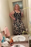 This dress fit me great, was longer than midi on me (5'2''). The straps do slide like reviews said but easy fix/just sew them so they don't slip. Love the material, under slip is soft. Absolutely love the detail, 3D flowers and the neckline suites me. Can not wait to wear this for my nephew's wedding. - Joni J.